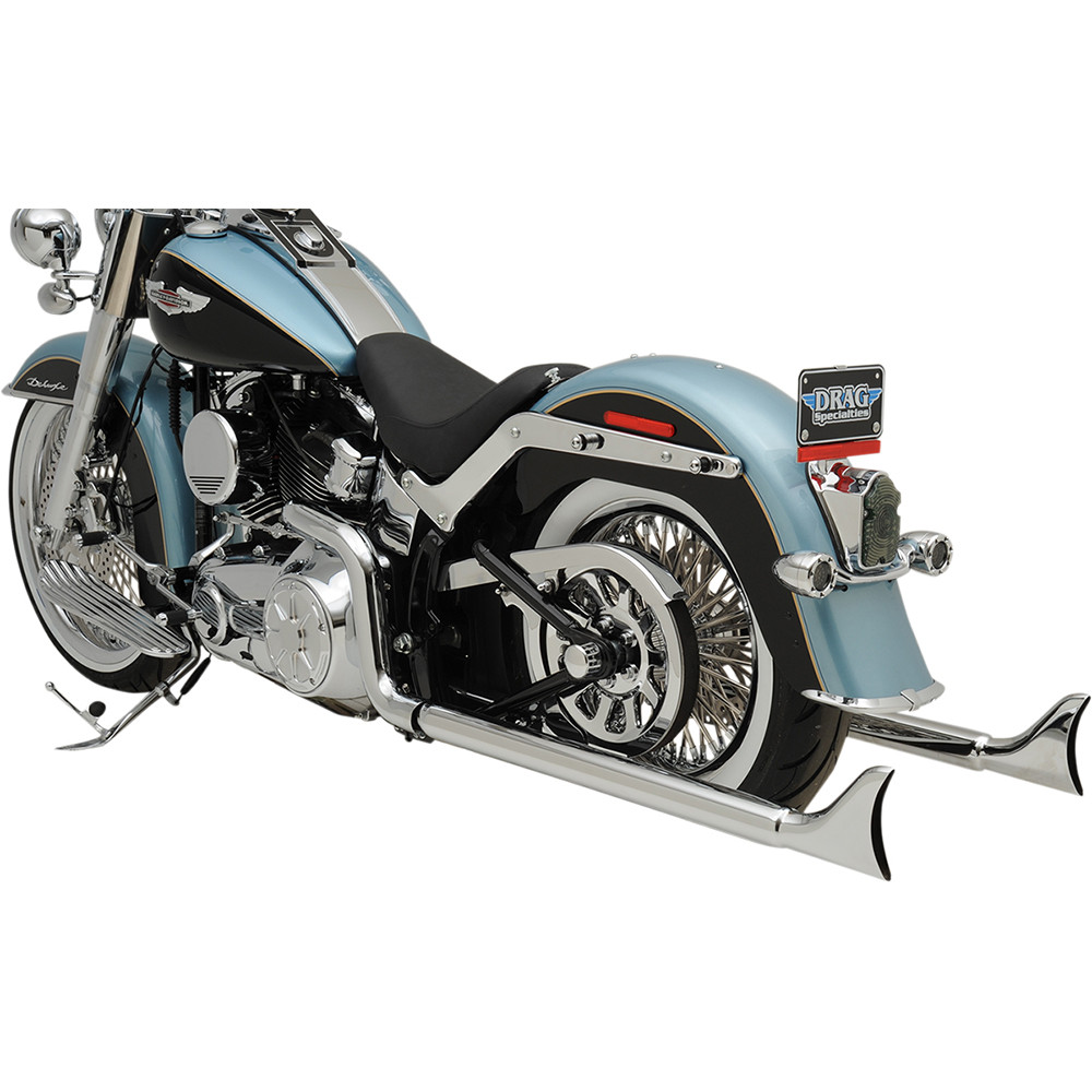Bassani Xhaust 2005 Harley-Davidson 15th Anniversary Fat Boy FLSTF True Duals Exhaust System with Fishtail Mufflers without Baffles - 36" - 2-1/4" Muffler Image 2
